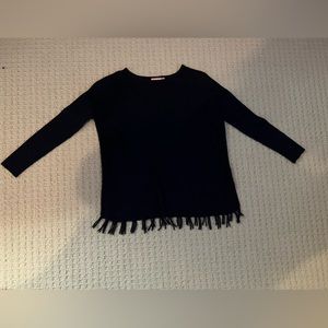 EUC Lilly Pullitzer Ramona Fringe Navy Sweater